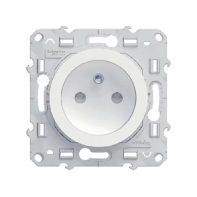 SCHNEIDER ELECTRIC Prise de courant 2 P&ocirc;les + Terre  Odace Blanc