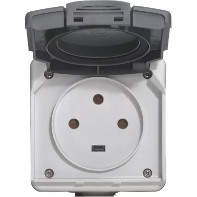 LEGRAND Prise de courant 20A 3P+T Plexo IP55 - Complet en saillie - Gris