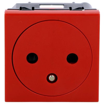 LEGRAND Prise de courant 2P+T  Mosaic Rouge antimicrobien
