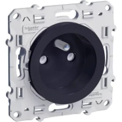 SCHNEIDER ELECTRIC Prise de courant 2P+T Odace &agrave; vis connexion rapide anthracite
