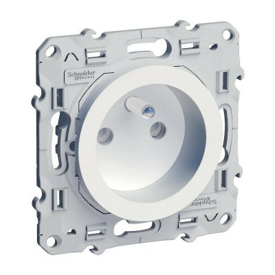 SCHNEIDER ELECTRIC Prise de courant 2P+T Odace &agrave; vis connexion rapide blanc