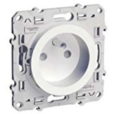 SCHNEIDER ELECTRIC Prise de courant 2P+T Renovation Blanc Schneider Odace a Connexion Rapide