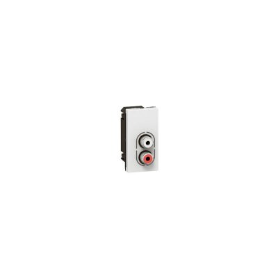 LEGRAND Prise double RCA Mosaic - Liaisons audio et video - 1 module - Blanc