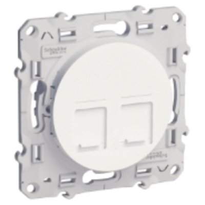 SCHNEIDER ELECTRIC Prise Double RJ45 Cat6 UTP pour r&eacute;seaux VDI Blanc Schneider Odace