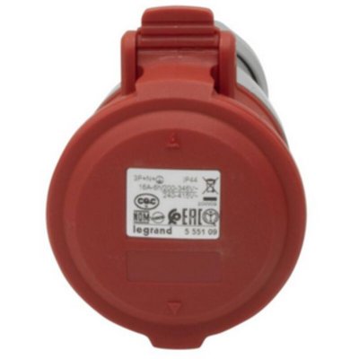 LEGRAND Prise Droite Femelle 16 Amp&egrave;res 3P+N+T Ip44 Rouge -  555109