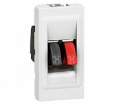 LEGRAND Prise haut-parleur Programme Mosaic 1 module - bornier 4mm&sup2; - blanc