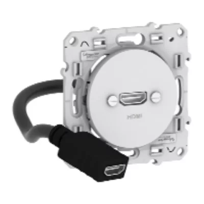 SCHNEIDER ELECTRIC Prise HDMI type A - Blanc - Odace SCHNEIDER