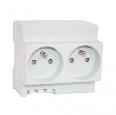 DIGITAL ELECTRIC Prise modulaire double  - 2p+t - 2x16a - blanche
