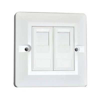 EXTEL Prise murale &agrave; encastrer RJ45 (simple ou double) - Double