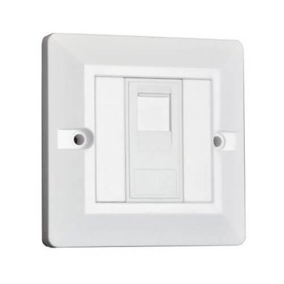 EXTEL Prise murale &agrave; encastrer RJ45 (simple ou double) - Simple