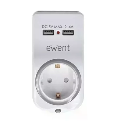 EWENT Prise murale avec 2 ports usb  ew1225 16a 3680 w