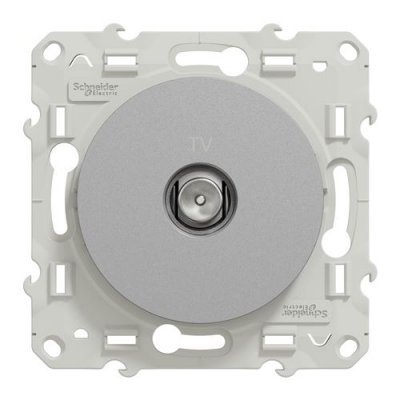 SCHNEIDER ELECTRIC Prise murale TV Odace Gris Aluminium 