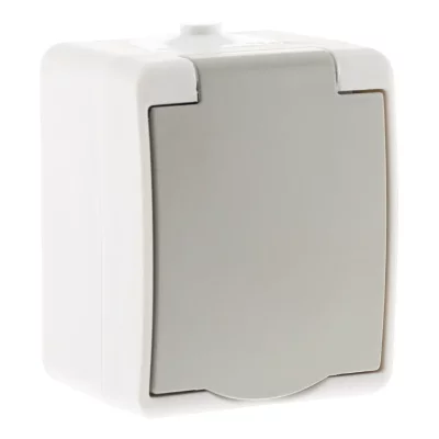 ZENITECH Prise NANO&sup2; 2P+T Mini IP54 Gris Clair