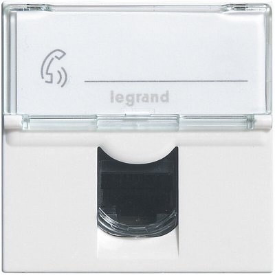 LEGRAND Prise RJ45 multim&eacute;dia cat. 6 f/utp Mosaic - Blanc - 2 modules