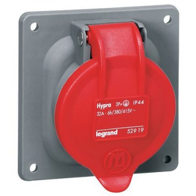 LEGRAND Prise Tableau 32 Amp&egrave;res 3P+T Ip44 Rouge -  Hypra Eu 52919