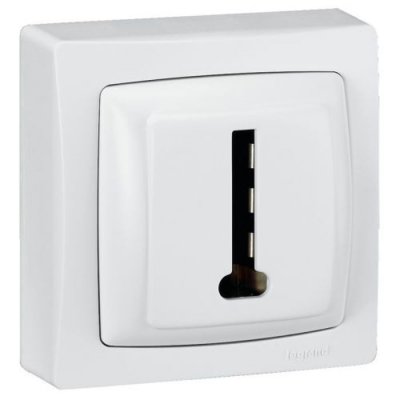 LEGRAND Prise t&eacute;l&eacute;phone 8 contacts appareillage saillie complet - blanc