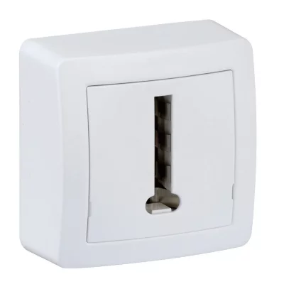SCHNEIDER ELECTRIC Prise t&eacute;l&eacute;phone saillie Alr&eacute;a complet, , blanc