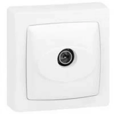 LEGRAND Prise t&eacute;l&eacute;vision ASL simple m&acirc;le saillie complet blanc - 086040