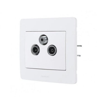 DEBFLEX Prise Tv / Fm / Sat Diam2, , Blanc