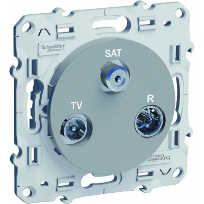 SCHNEIDER ELECTRIC Prise tv / fm / sat Odace, , gris aluminium