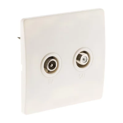 ZENITECH Prise TV &Oslash;9,52 + satellite. vis + griffes Blanc - Diwone