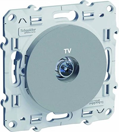 SCHNEIDER ELECTRIC Prise tv Odace, , gris aluminium