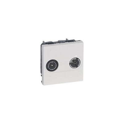 LEGRAND Prise TV-R Mosaic - C&acirc;blage &eacute;toile - 2 modules - Blanc