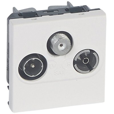 LEGRAND Prise tv-r-sat Mosaic fm et dab+ 2 modules alu  079296