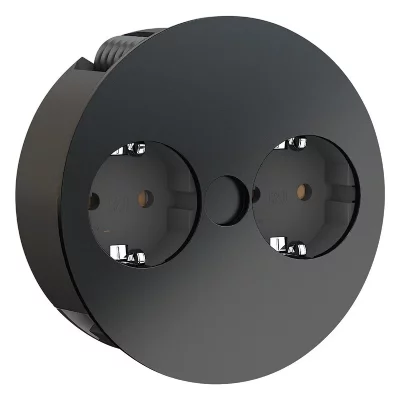 BACHMANN Prise TWIST r&eacute;tractable 2xCEE7/3 2,0m AEH noir