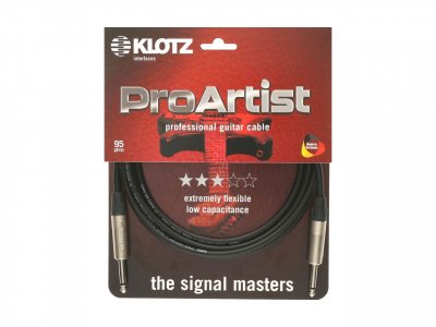 KLOTZ Pro Artist c&acirc;ble guitare jack 2 broches - jack 2 broches droit 3 m