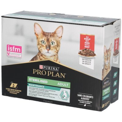 PRO PLAN  Multipack pat&eacute;e au b&oelig;uf - Pour chat st&eacute;rilis&eacute; - 10 x 85 g