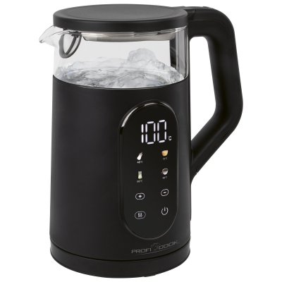 PROFICOOK  Pc-wk 1328 G Bouilloire 1,7 L 2200 W Noir, Transparent