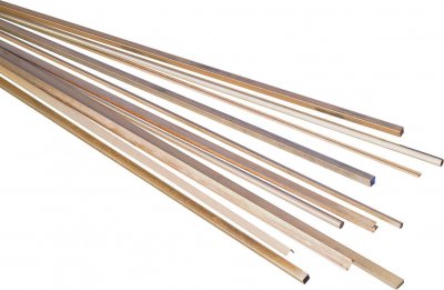 REELY Profil&eacute; hexagonal laiton plein Modelcraft 7x500 mm