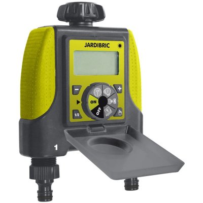 JARDIBRIC Programmateur d'Arrosage 2 Voies Affichage Digital - 