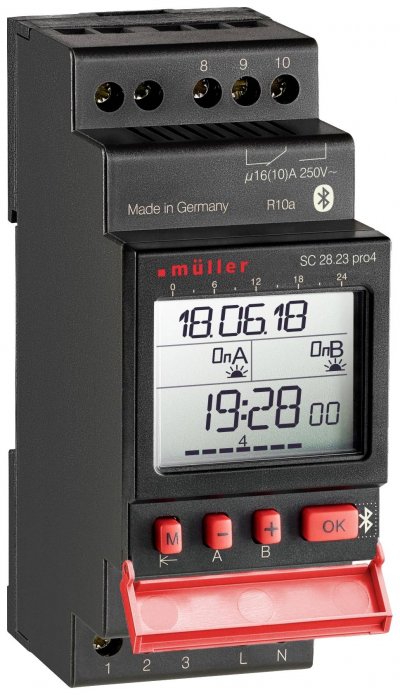 MULLER Programmateur horaire pour rail num&eacute;rique M&uuml;ller SC 28.23 pro 230 V/AC 16 A/250 V 1 pc(s)