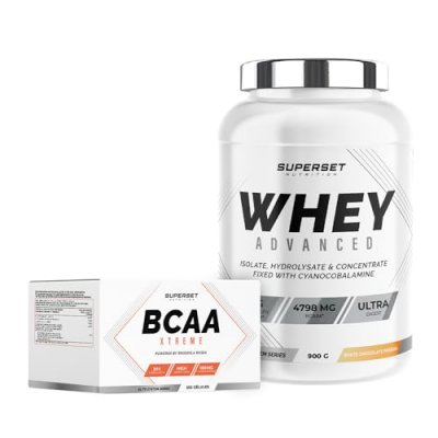 SUPERSET NUTRITION Programme Muscle Recovery - 100% Whey Proteine Advanced 900g Fraise Yogourt - BCAA Xtreme 