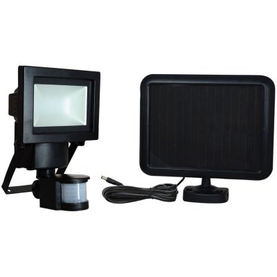 TIBELEC Projecteur LED noir avec panneau solaire orientable et d&eacute;tecteur IFR 7,5W