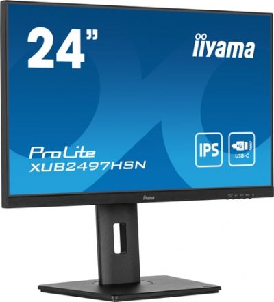 IIYAMA PROLITE XUB2497HSN-B1 Moniteur IPS 24 avec USB-C dock et RJ45 ( LAN )