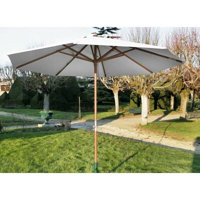 PROLOISIRS  - Parasol en bois 300 cm avec manivelle Holly ecru