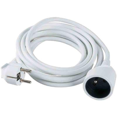 DHOME Prolongateur cable souple blanc h05 vv-f 3g 1,5 mm&sup2; 10