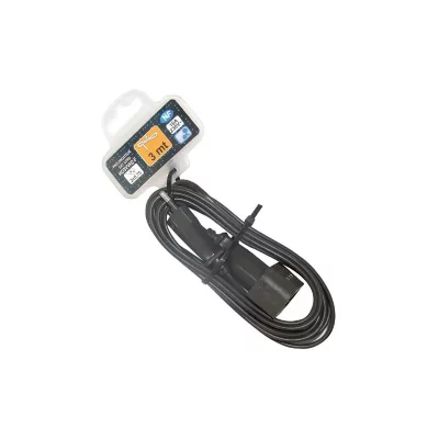 ELECTRALINE Prolongateur domestique HO3VVH2F - 2x0.75 mm&sup2; - 3 m - noir