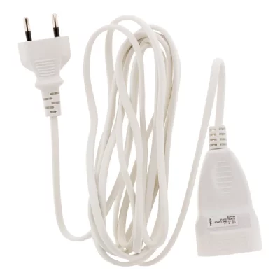 ZENITECH Prolongateur qualit&eacute; HO3VVH2F 2x 0.75 prise 6A Blanc 3m - 