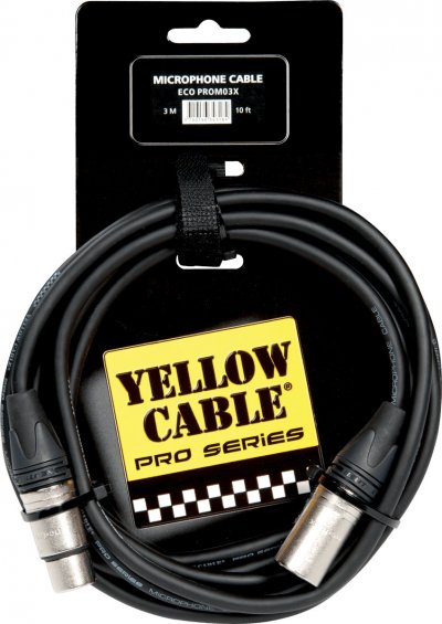 YELLOW CABLE Prom03x - Cable Microphone Pro Neutrik Xlr M&acirc;le/Xlr Femelle 3m