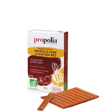 PROPOLIA Propolis pure &agrave; m&acirc;cher bio en plaquette