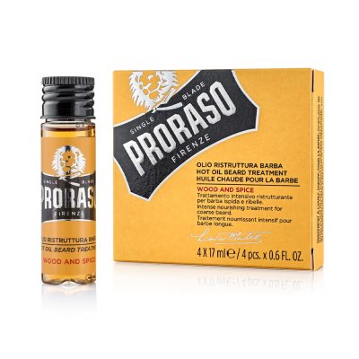 PRORASO   Huile chauffante pour barbe 4x17ml