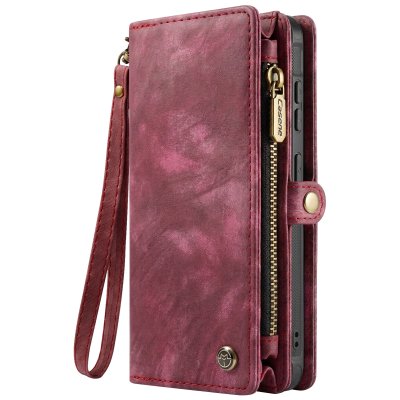 CASEME Protection 2-en-1 pour Galaxy S26 avec Coque D&eacute;tachable et Porte-Monnaie Bordeaux