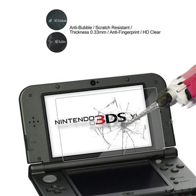 GENERIQUE Protection &eacute;cran en verre tremp&eacute;  + lingette micro fibre pour Nintendo 3DS XL