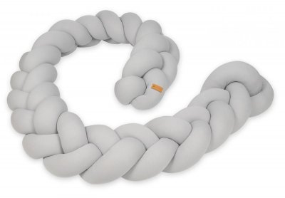 VELINDA Protection tress&eacute;e pour lit b&eacute;b&eacute; gris 426099