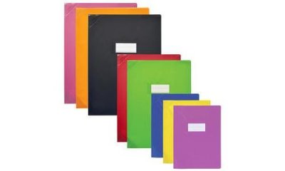 ELBA Prot&egrave;ge cahier  opaque grain cuir - 24 x 32 cm - vert
