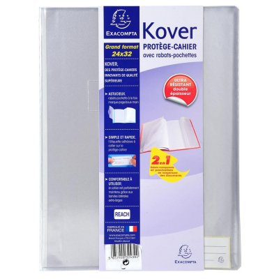 EXACOMPTA Prot&egrave;ge-cahier PVC -  - Incolore - 24x32 - Avec rabats
